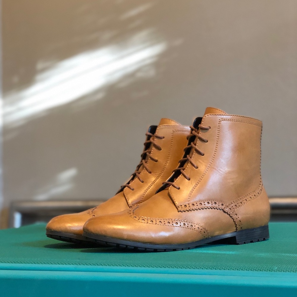 Barney’s New York Leather Wingtip Ankle Boots